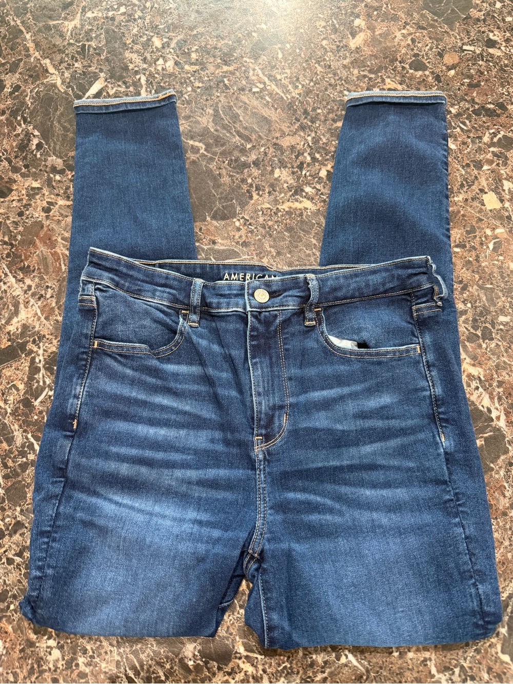 American Eagle Outfitters Women's Skinny Jeans in Dark Blue Wash